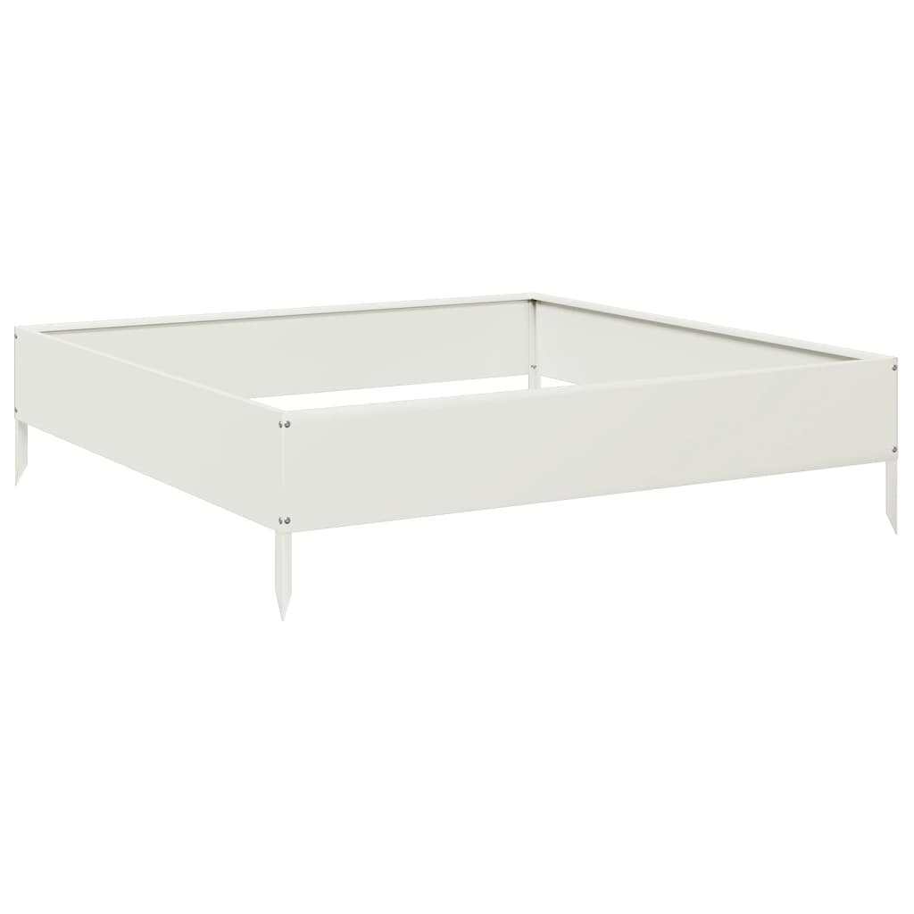 Vidaxl Planter Insertar 100x100x26 cm de acero blanco
