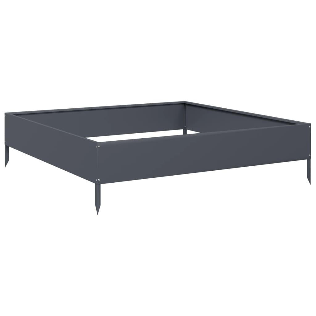 Plantador Vidaxl elevado 100x100x26 cm de acero antracita