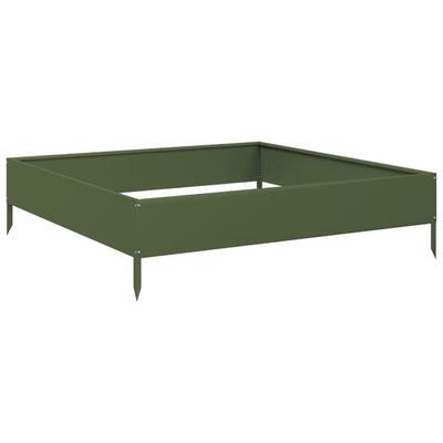 Vidaxl fioriera raccolta 100x100x26 cm in acciaio verde oliva