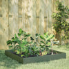 Plantador Vidaxl elevado 100x100x26 cm de acero verde de acero verde