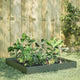 Plantador Vidaxl elevado 100x100x26 cm de acero verde de acero verde