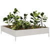Plantador Vidaxl elevado 100x100x26 cm de acero inoxidable