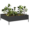 Plantador Vidaxl elevado 100x100x33.5 cm de acero negro