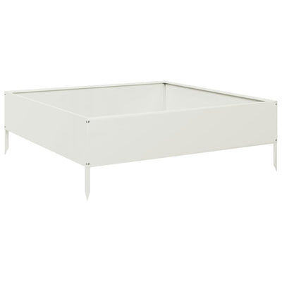 Vidaxl fioriera raccolta 100x100x33,5 cm in acciaio bianco