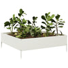Plantador Vidaxl elevado 100x100x33.5 cm de acero blanco