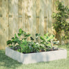 Plantador Vidaxl elevado 100x100x33.5 cm de acero blanco