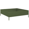 Vidaxl plantenbak verhoogd 100x100x33,5 cm staal olijfgroen
