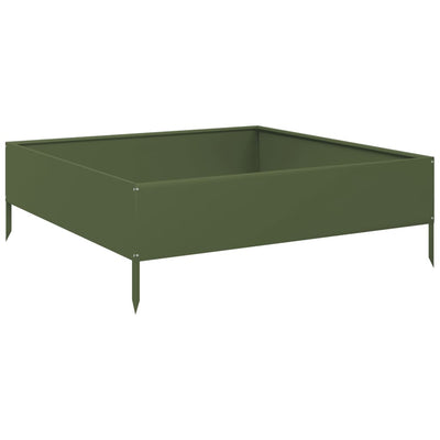 Vidaxl fioriera raccolta 100x100x33,5 cm in acciaio verde oliva