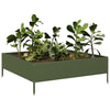 Vidaxl plantenbak verhoogd 100x100x33,5 cm staal olijfgroen