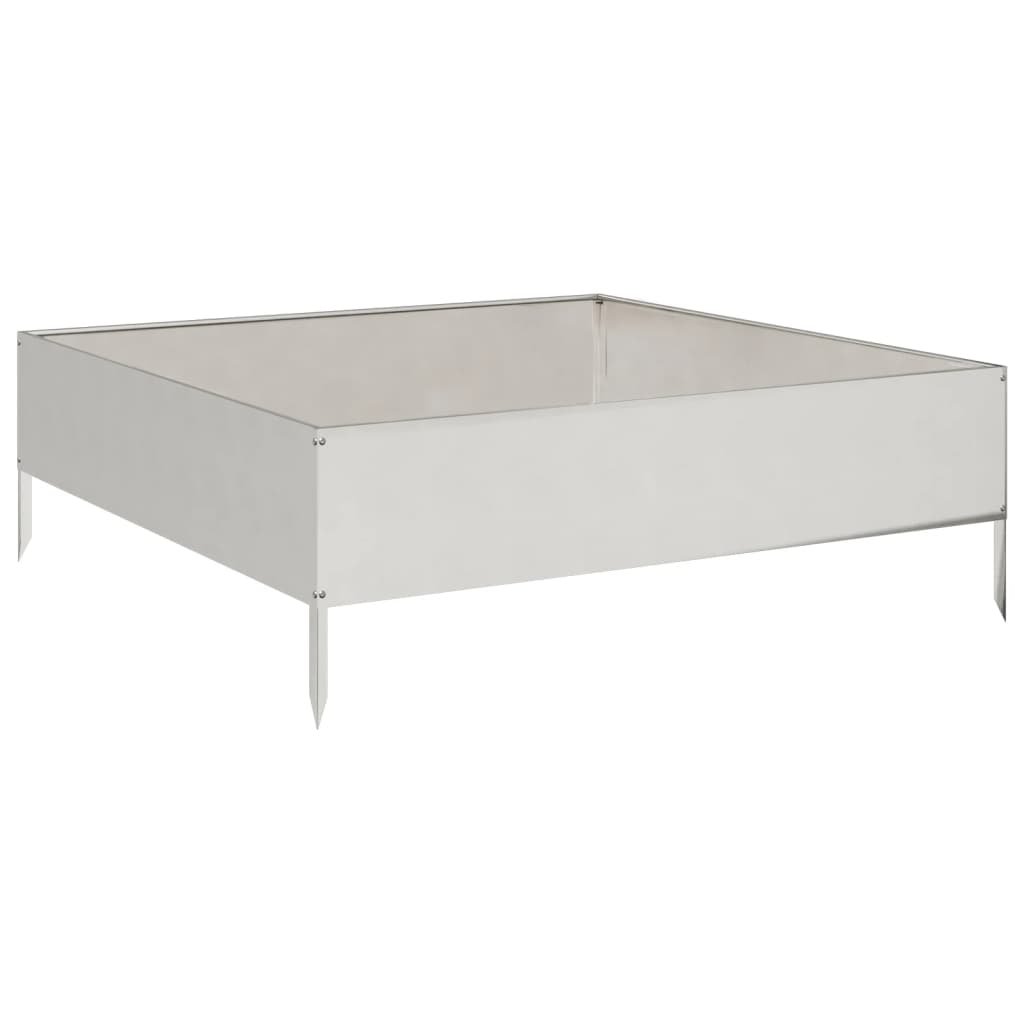 Plantador Vidaxl elevado 100x100x33.5 cm de acero inoxidable