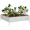 Plantador Vidaxl elevado 100x100x33.5 cm de acero inoxidable