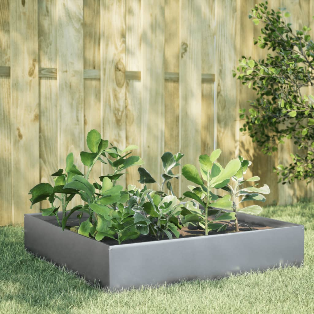 Plantador Vidaxl Insentado 100x100x33.5 cm de acero galvanizado