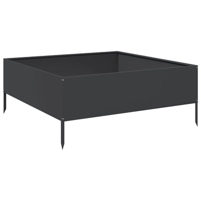 Vidaxl fioriera raccolta 100x100x25 cm in acciaio nero