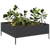 Plantador Vidaxl elevado 100x100x25 cm de acero negro