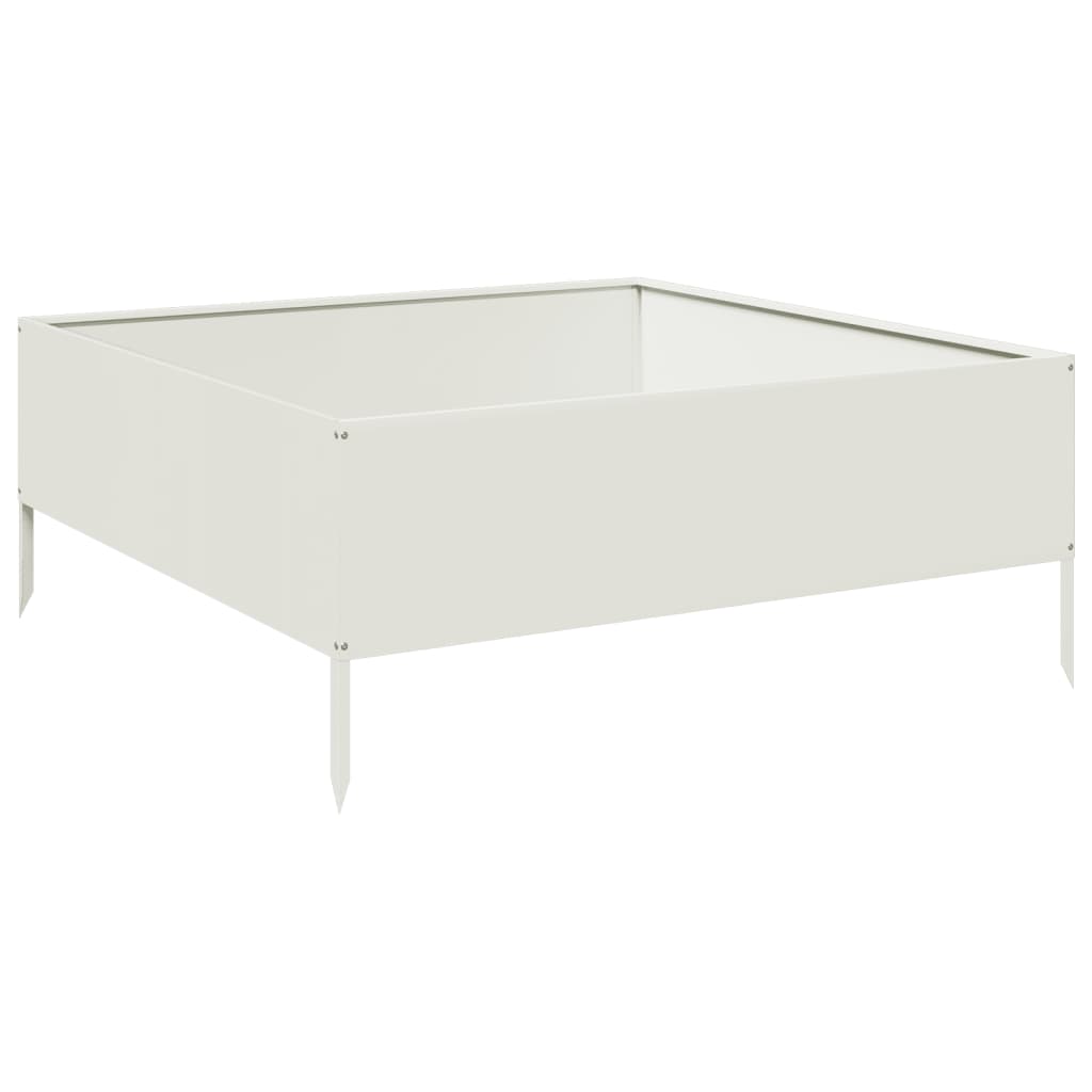 Vidaxl Planning Box elevada 100x100x25 cm de acero blanco