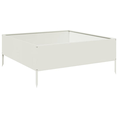 Scatola di pianificazione Vidaxl raccolta 100x100x25 cm in acciaio bianco