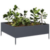 Plantador Vidaxl elevado 100x100x25 cm de acero antracita