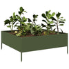 Plantador Vidaxl elevado 100x100x25 cm de acero verde de acero verde