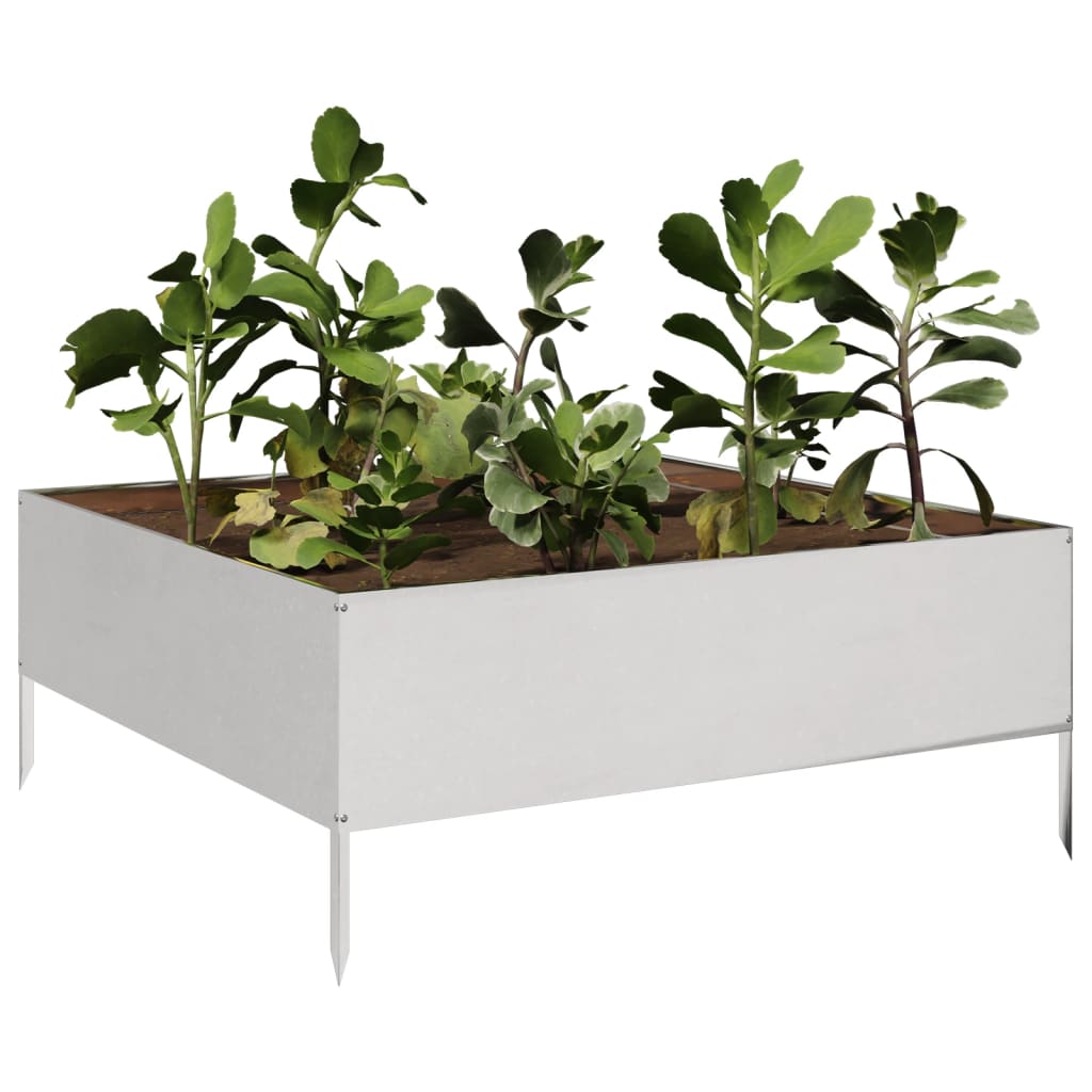 Vidaxl Plantador elevado 100x100x25 cm de acero inoxidable