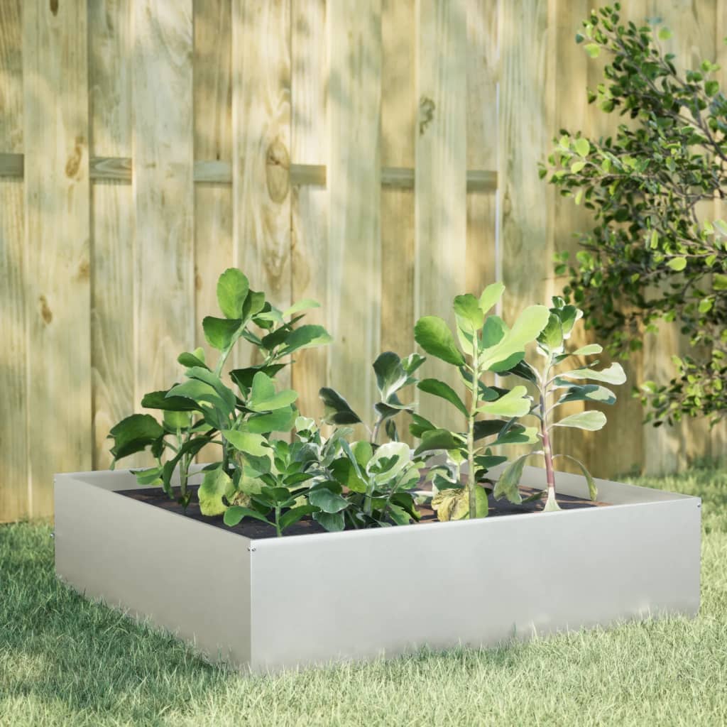 Vidaxl Plantador elevado 100x100x25 cm de acero inoxidable