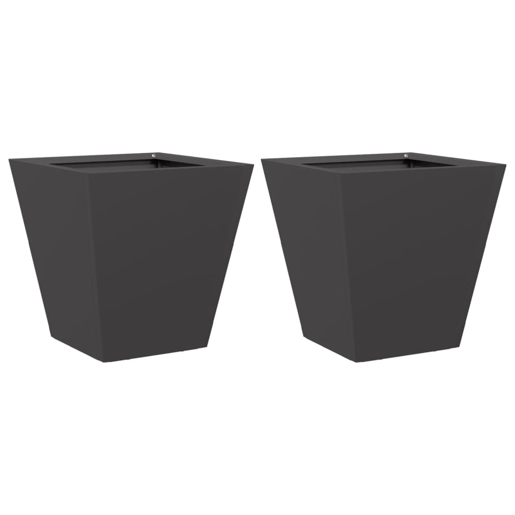 Plantadores Vidaxl 2 ST 30X30X30 CM ACERO NEGRO