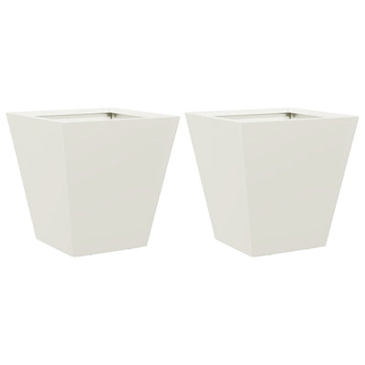 Vidaxl fioriere 2 St 30x30x30 cm acciaio bianco