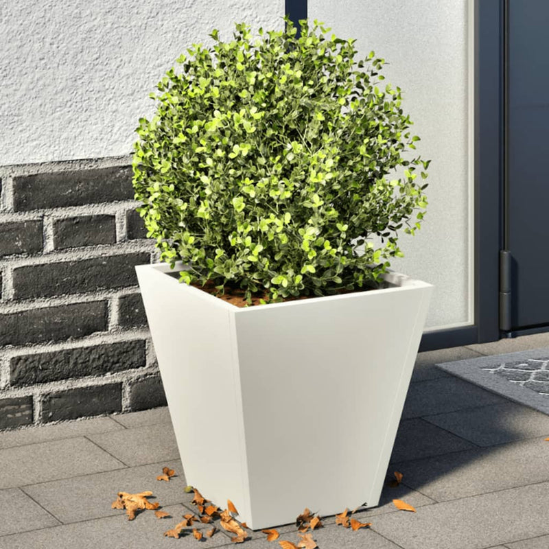 Vidaxl fioriere 2 St 30x30x30 cm acciaio bianco