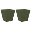 Plantadores Vidaxl 2 ST 30X30X30 CM Oliva de acero verde