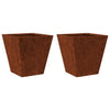 Vidaxl plantenbakken 2 st 30x30x30 cm weervast staal