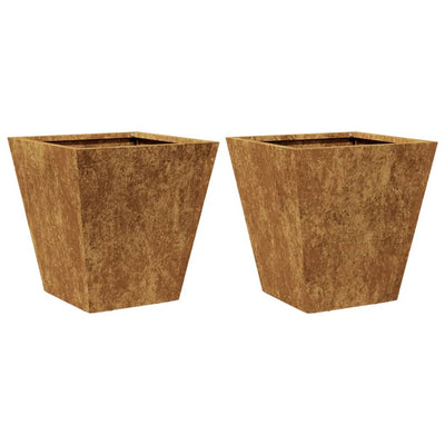 Vidaxl fioriere 2 St 30x30x30 cm Acciaio meteorologico