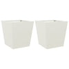Plantadores Vidaxl 2 ST 40x40x40 CM de acero blanco