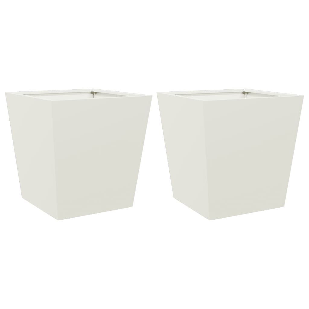 Plantadores Vidaxl 2 ST 40x40x40 CM de acero blanco