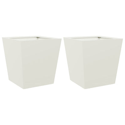 Vidaxl fioriere 2 St 40x40x40 cm acciaio bianco