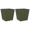 Vidaxl plantenbakken 2 st 40x40x40 cm staal olijfgroen