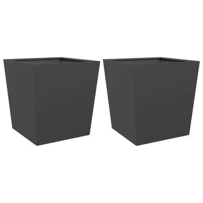 Vidaxl fioriere 2 St 50x50x50 cm in acciaio nero