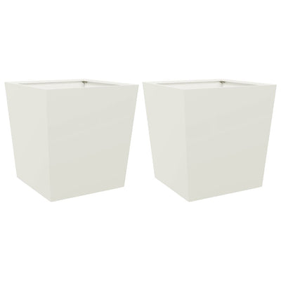 Vidaxl fioriere 2 ST 50x50x50 cm acciaio bianco