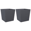 Plantadores Vidaxl 2 ST 50x50x50 cm de acero antracita