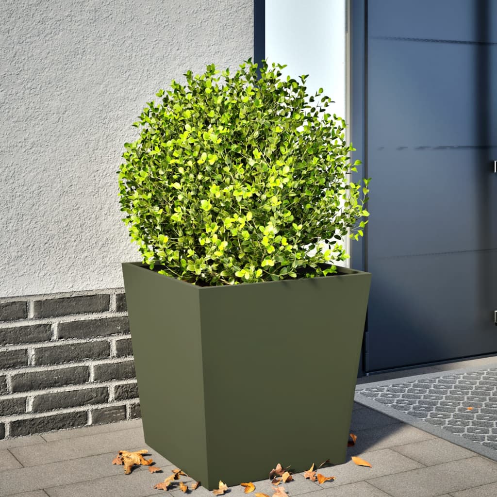 Vidaxl Planning Box 50x50x50 cm de acero verde de acero verde