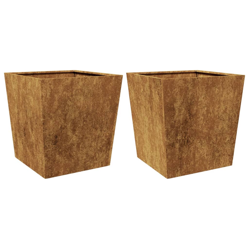 Vidaxl fioriere 2 ST 50x50x50 cm Acciaio meteo