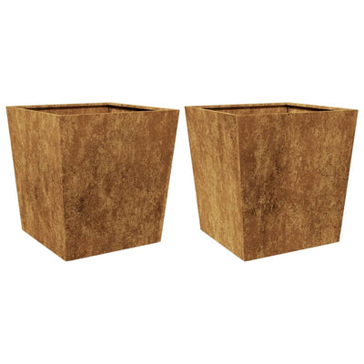 Vidaxl fioriere 2 ST 50x50x50 cm Acciaio meteo