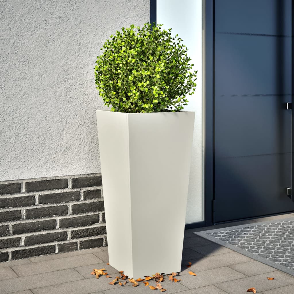 Scatola di pianificazione Vidaxl 35x35x75 cm in acciaio bianco