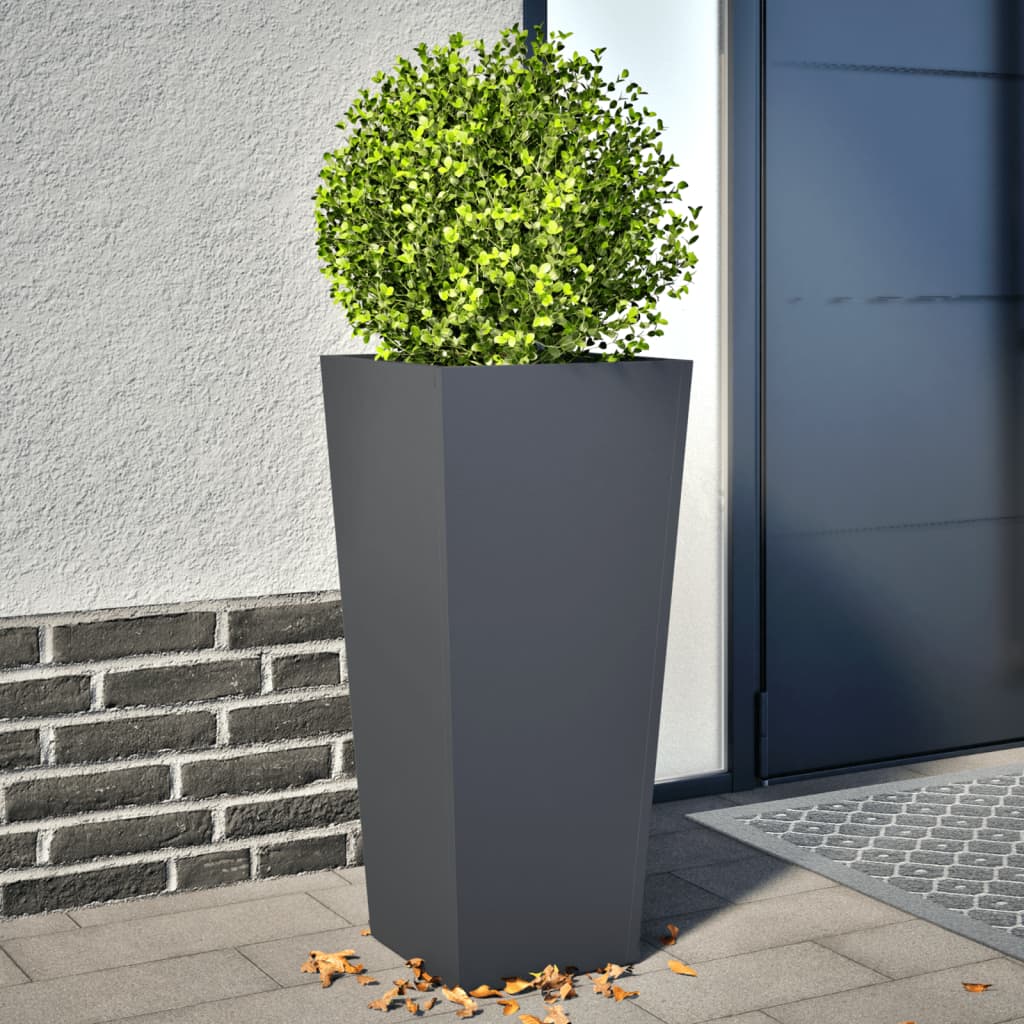 Plantadores Vidaxl 2 St 35x35x75 cm de acero antracita