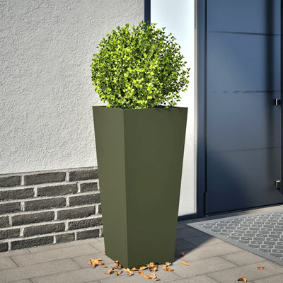 Vidaxl fioriera 35x35x75 cm in acciaio verde oliva