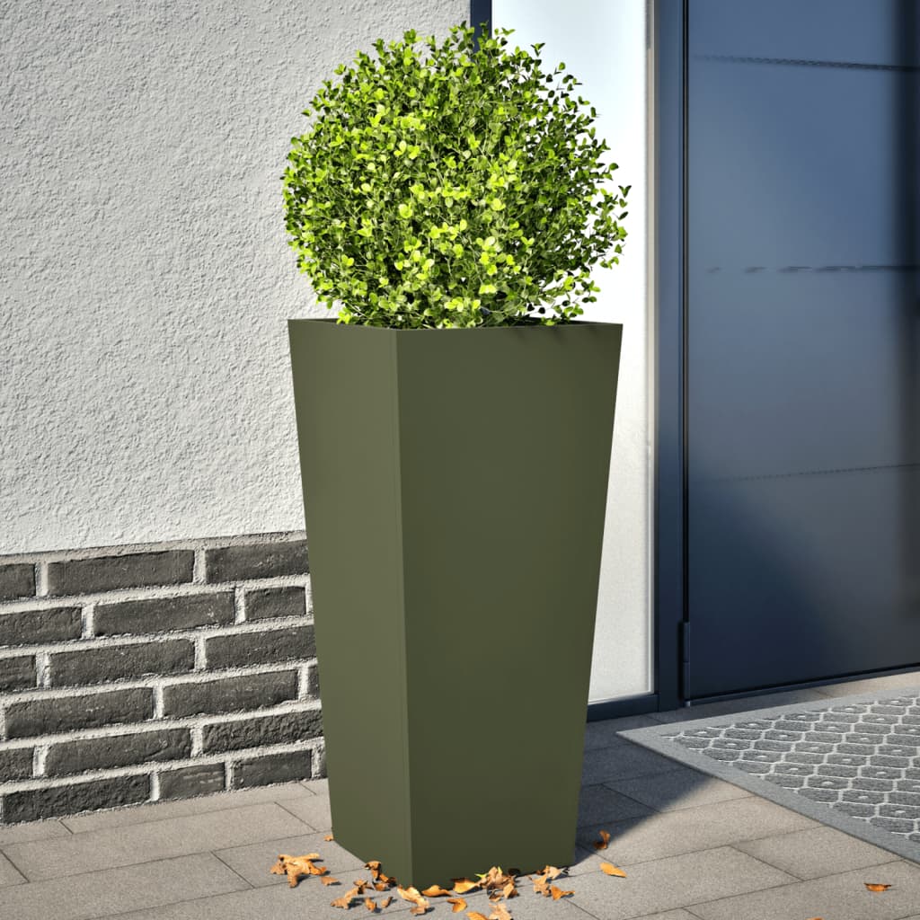 Vidaxl Fioter 2 ST 35x35x75 cm Oliva verde in acciaio