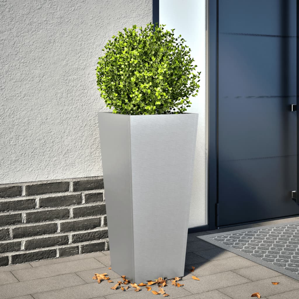 Vidaxl fioriera 35x35x75 cm in acciaio zincato