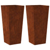 Vidaxl plantenbakken 2 st 35x35x75 cm weervast staal