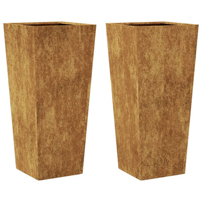 Vidaxl Fioters 2 ST 35x35x75 cm Acciaio meteo