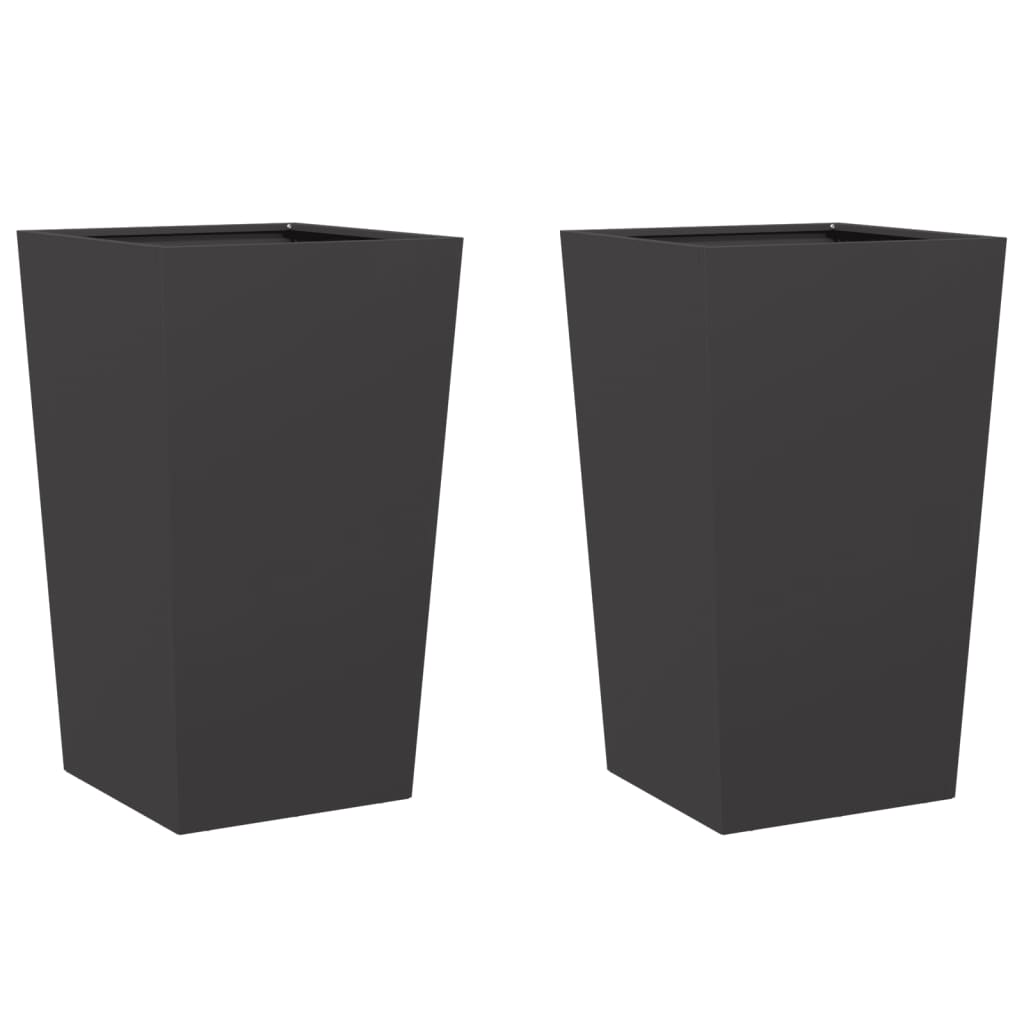 Plantadores Vidaxl 2 ST 45X45X75 CM de acero negro