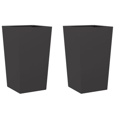 Vidaxl fioriere 2 ST 45x45x75 cm in acciaio nero
