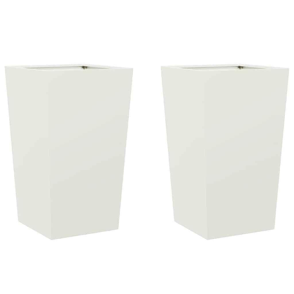Plantadores Vidaxl 2 St 45x45x75 cm de acero blanco
